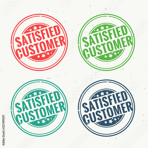 satisfied customer rubber stamp set in four different colors photo