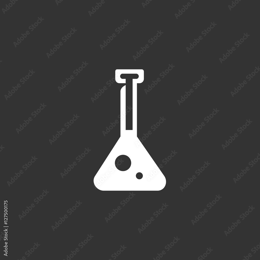 Flask icon on black background. Vector logo Flask icon on black background. Vector logo