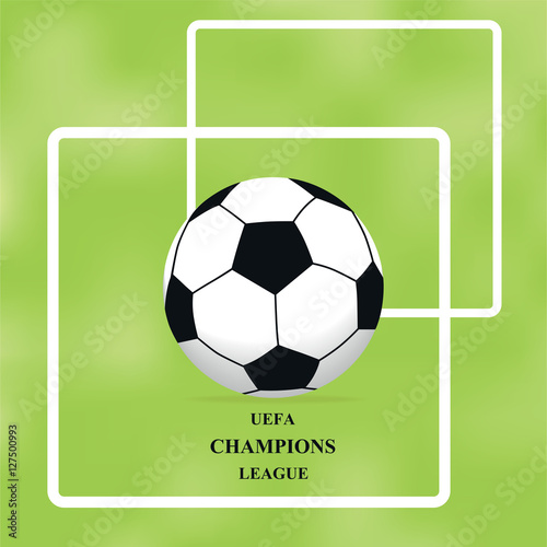 Image of soccer ball on green background  illustration  brochure
