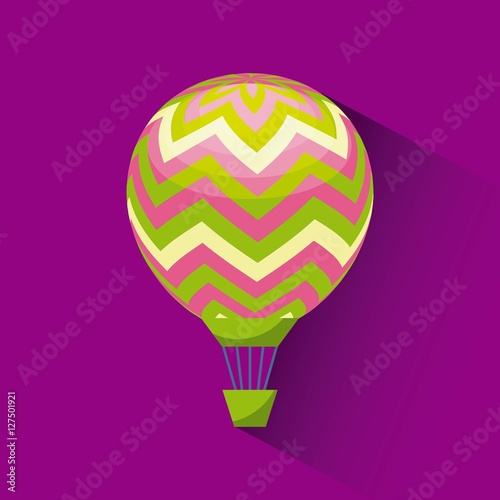 air balloon icon over purple background. colorful design. vector illustration