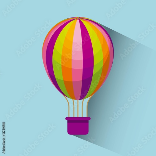 air balloon icon over blue background. colorful design. vector illustration