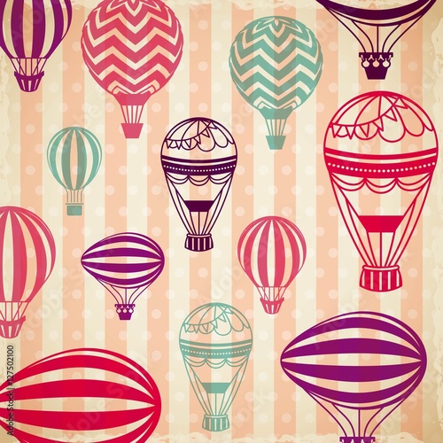 air balloons background. colorful design. vector illustration