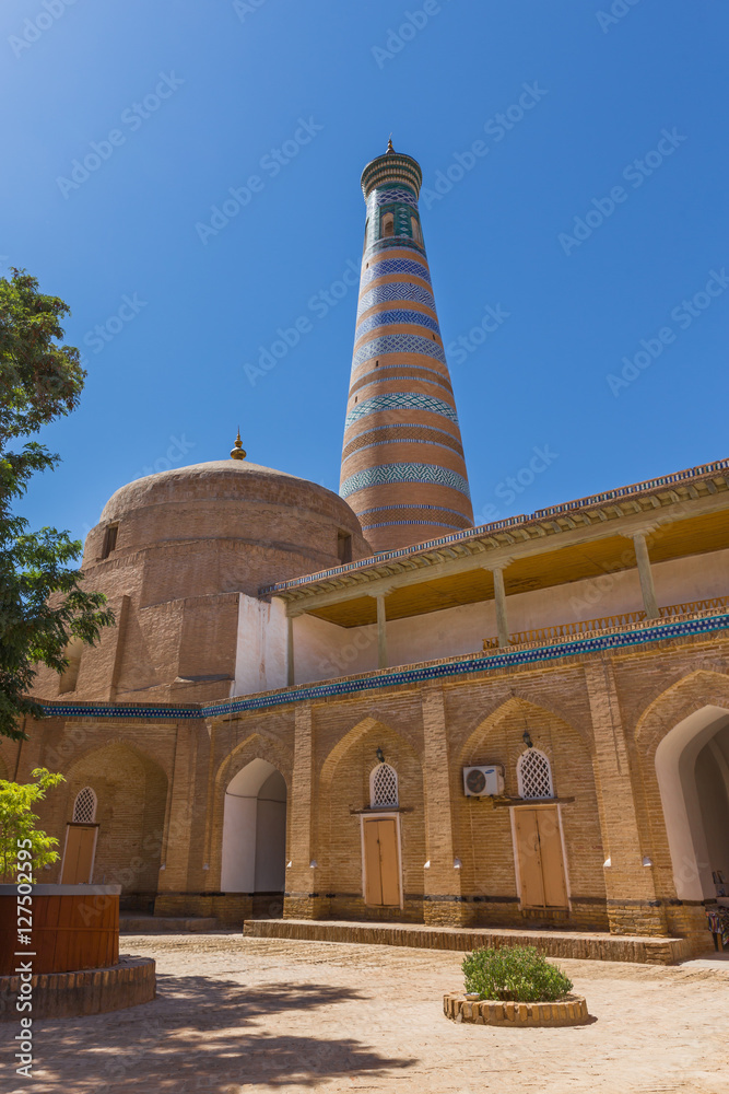 Islam Khodja Minaret and Mosque in Khiva, Uzbekistan