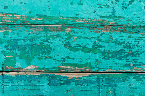 Background from boards painted in turquoise color