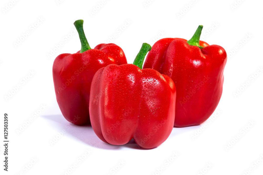 Red paprika isolated on white background