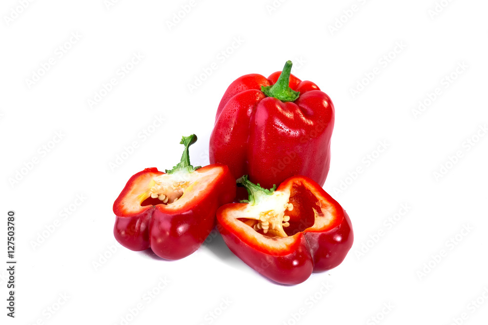Red paprika isolated on white background Red paprika isolated on white background