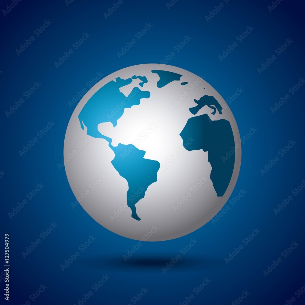 earth planet sphere icon over blue background. vector illustration