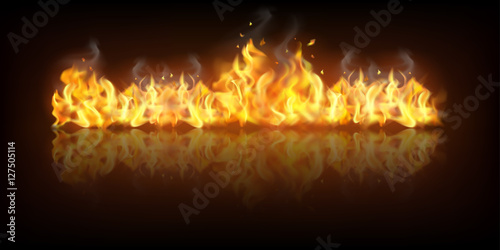 Realistic Fire Flame Banner