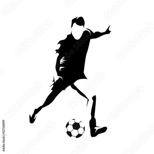 Soccer player, abstract vector silhouette