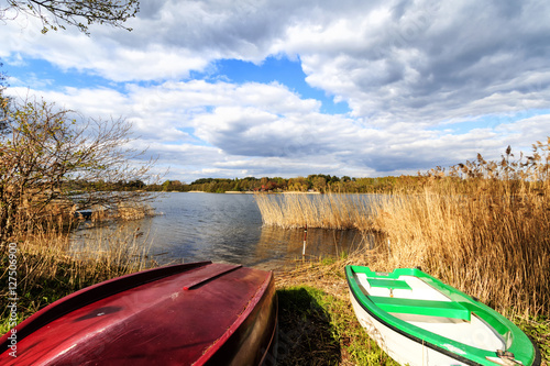 Boats on the lake shore