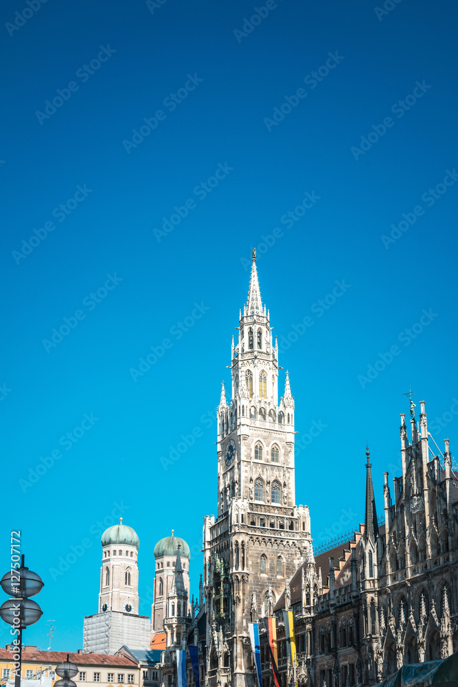 Traditional street view of marienplatz in Munich, Germany Traditional street view of marienplatz in Munich, Germany