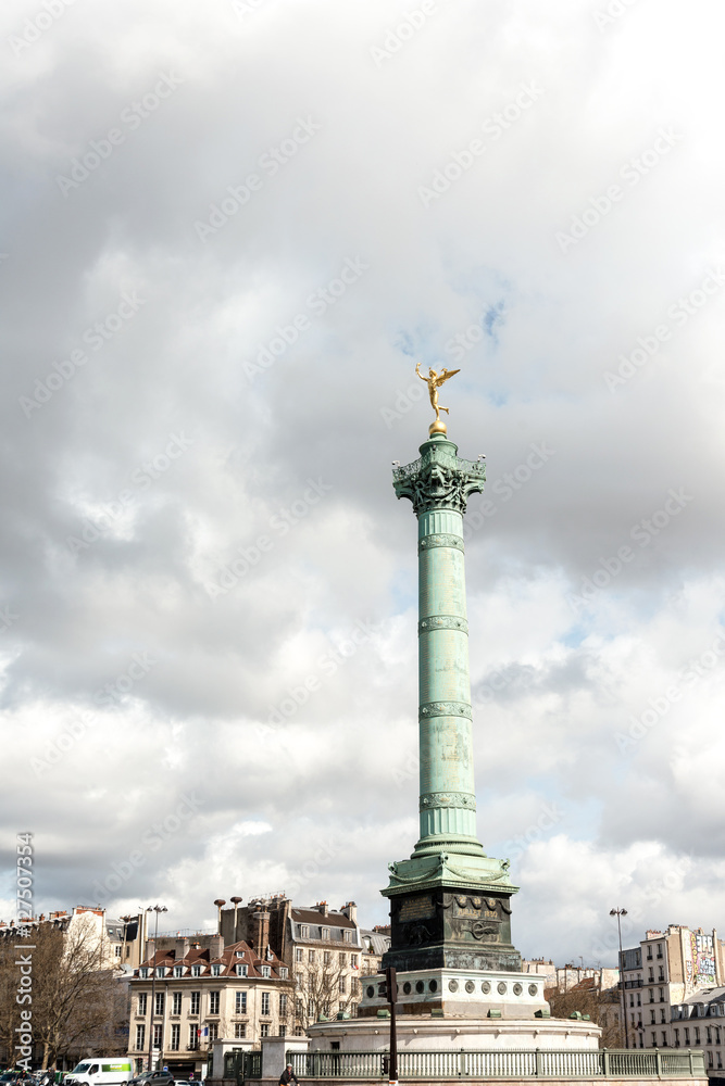 PARIS, FRANCE-March 27, 2016 : Place de la Bastille in Paris, Fr