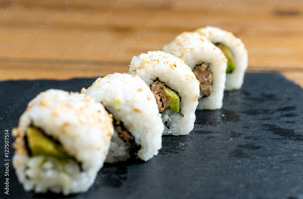 fresh sushi traditional japanese food on the table fresh sushi traditional japanese food on the table