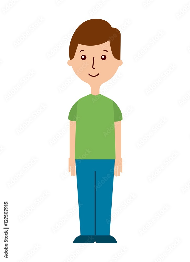 cartoon man with casual clothes over white background. vector illlustration