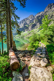 Stunning lake in the mountains at dawn in Poland