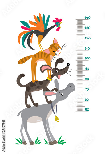 Meter wall with funny Bremen Town Musicians