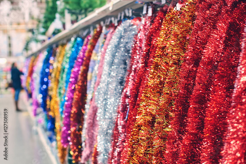 Christmas tinsel being sold at the store