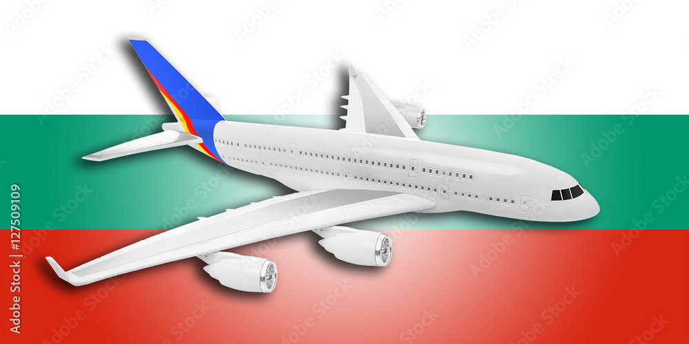 Plane and Bulgaria flag.