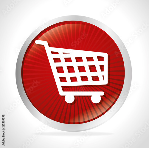 shopping cart red button design vector illustration eps 10