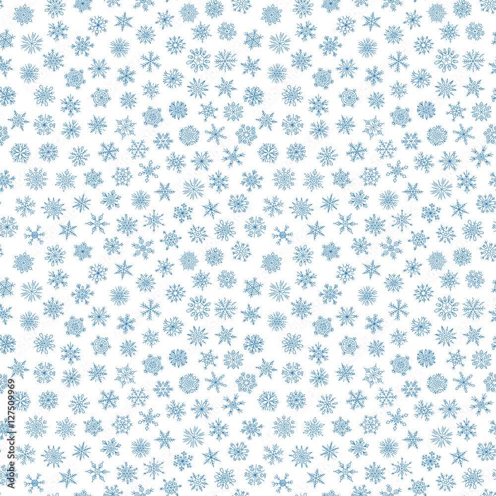 Christmas seamless doodle pattern with snowflakes Christmas seamless doodle pattern with snowflakes