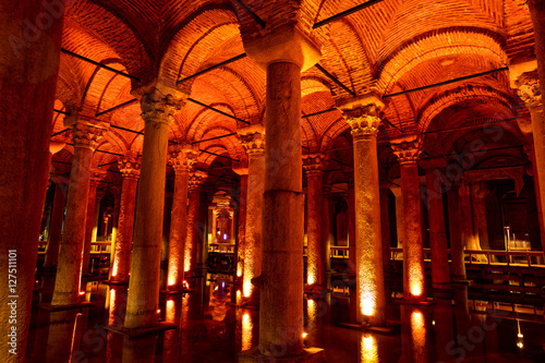Basilica Cistern - underground water storage Yerebatan Sarayi, Istanbul, Turkey