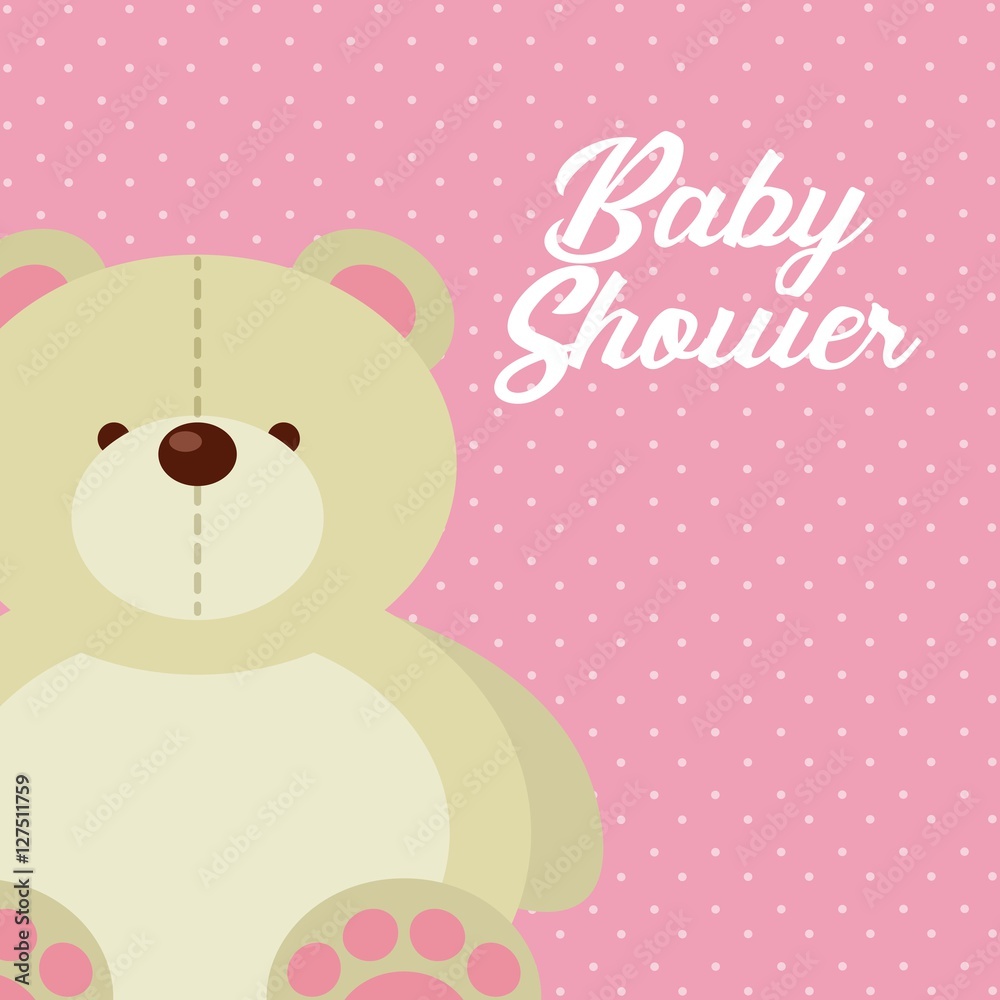 baby shower card with cute bear icon. colorful design. vector illustration baby shower card with cute bear icon. colorful design. vector illustration