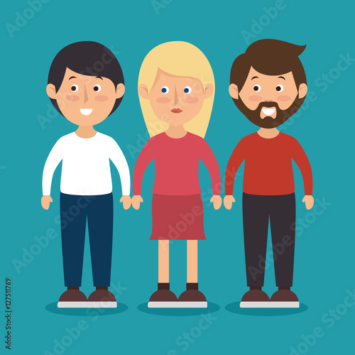 friendship woman men together vector illustration eps 10