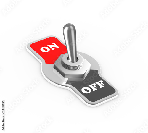 3d on off toggle switch button photo