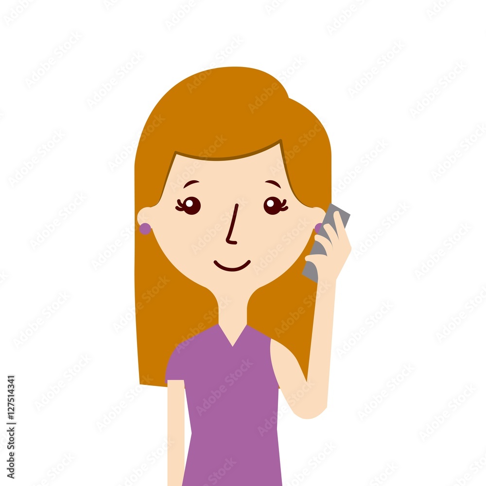 cartoon woman person smiling over white background. vector illustration cartoon woman person smiling over white background. vector illustration