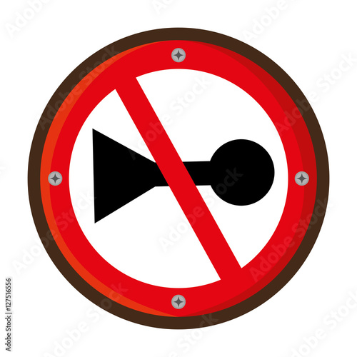 do not whistle traffic signal vector illustration design