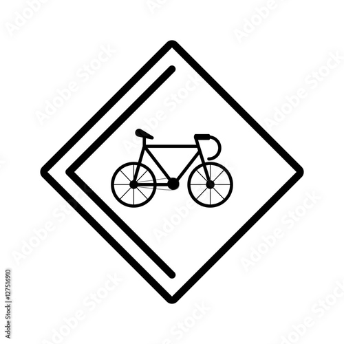 bicycle zone traffic signal vector illustration design