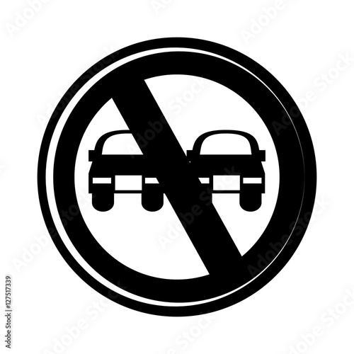 no overtaking traffic signal vector illustration design