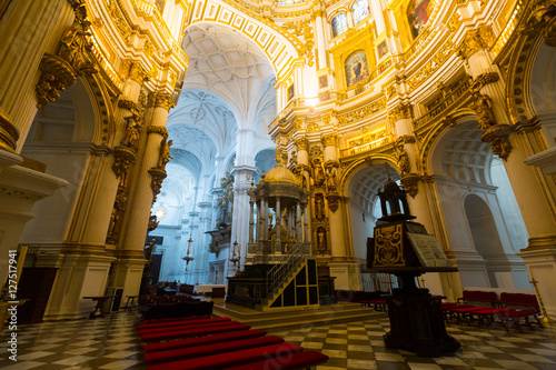 Interior of   Cathedral of the Incarnation . Granada.  Spain