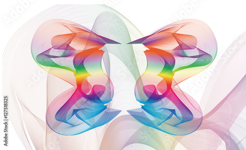 Abstract butterfly colorfull light line art