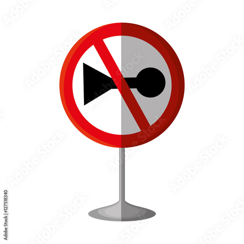 do not whistle traffic signal vector illustration design