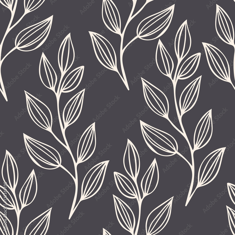 Seamless pattern with leaves. Floral seamless pattern. Leaf patt Seamless pattern with leaves. Floral seamless pattern. Leaf patt