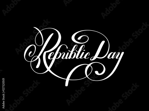 Republic Day handwritten ink lettering inscription