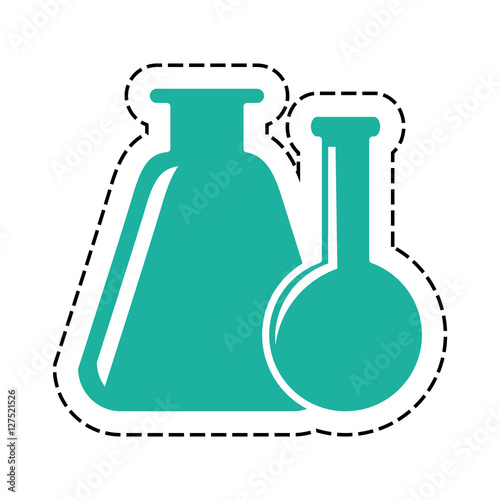 chemistry flask glass icon vector illustration graphic
