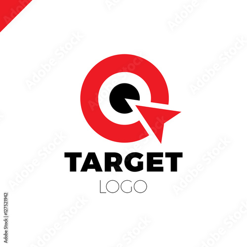 Target hit two circle with arrow Branding Identity Corporate vector logo design template Isolated