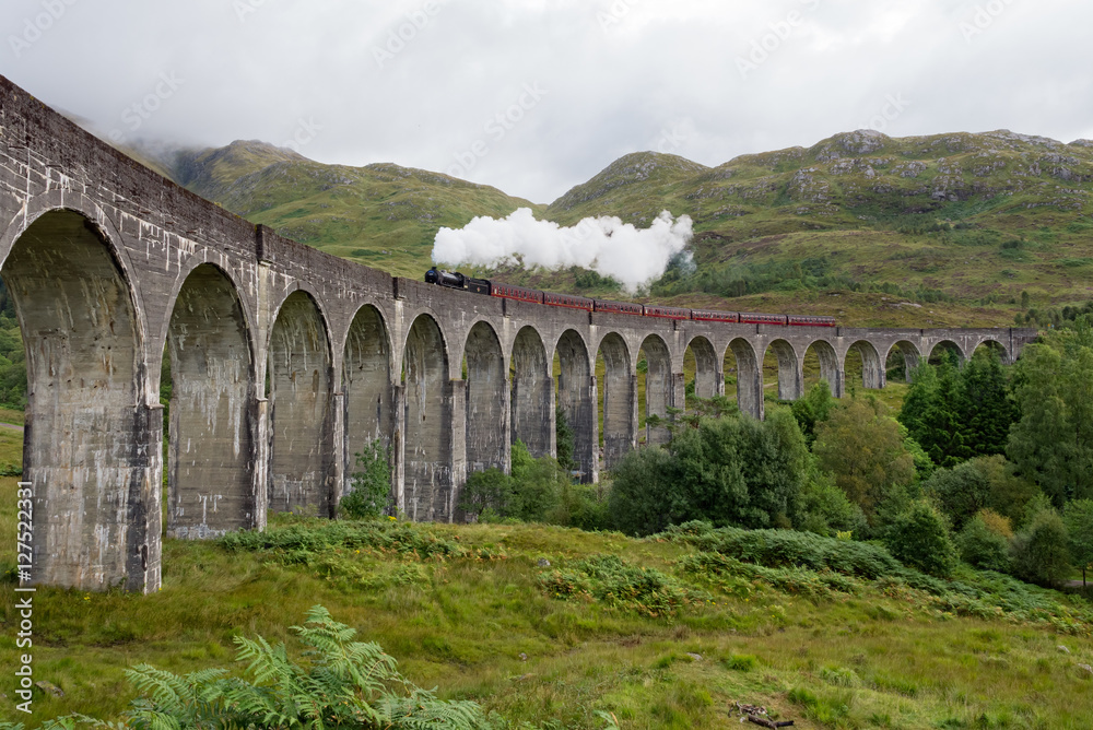 Glenfinnan viaduct in the Highlands of Scotland