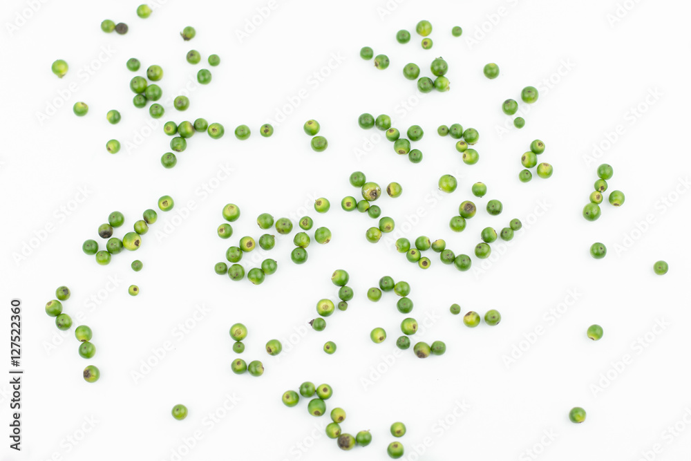 fresh green peppercorns isolated on white fresh green peppercorns isolated on white