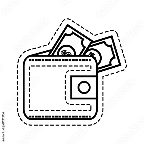 wallet cash money icon vector illustration graphic design
