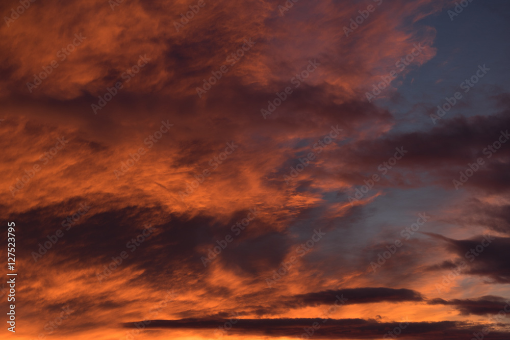 Sky with clouds at sunrise and sunset