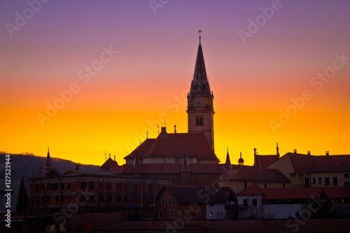 Marija Bistrica marianic shrine church evening view