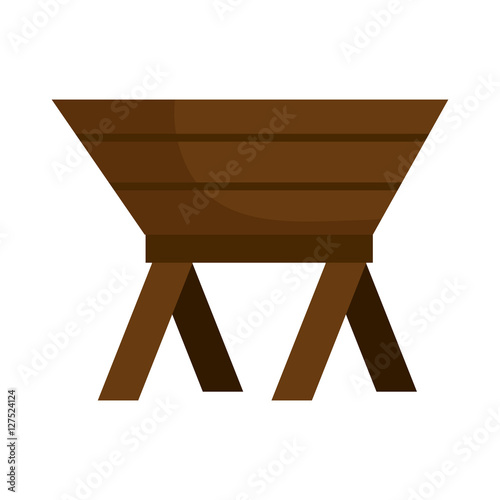 baby cot of wood manger icon vector illustration design