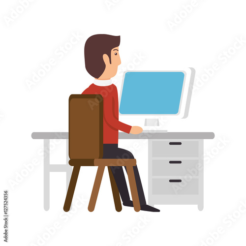avatar person working icon vector illustration design