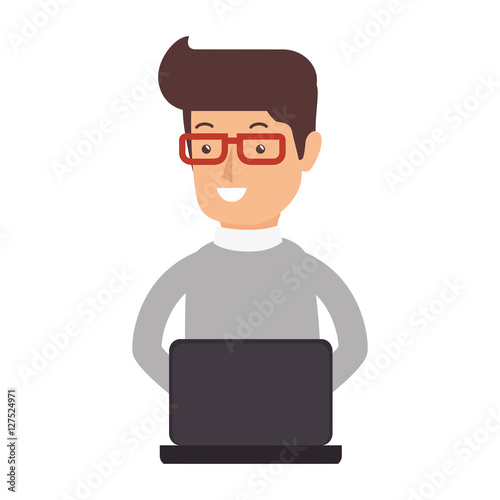 avatar person working icon vector illustration design