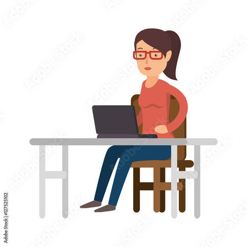avatar person working icon vector illustration design