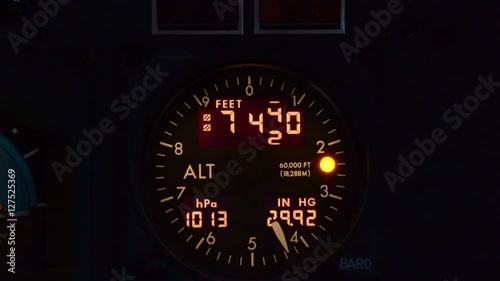 Airplane instruments during the flight 