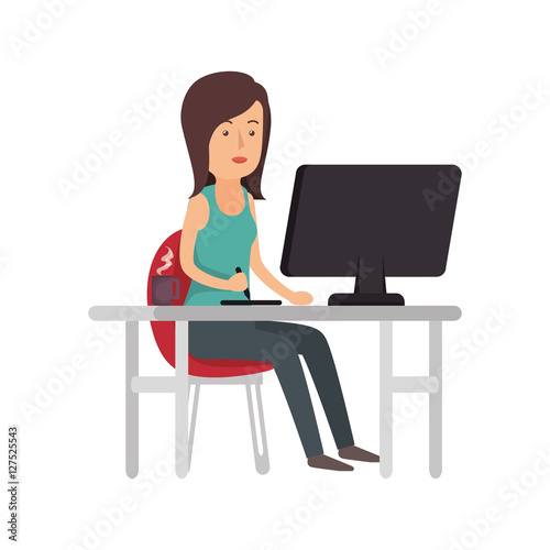 avatar person working icon vector illustration design